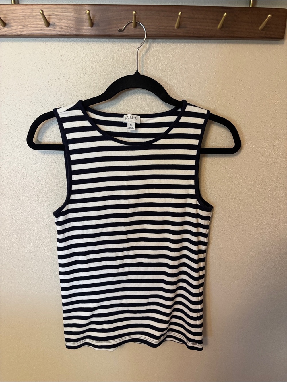 J. Crew Navy & White Striped Sleeveless Tank Top